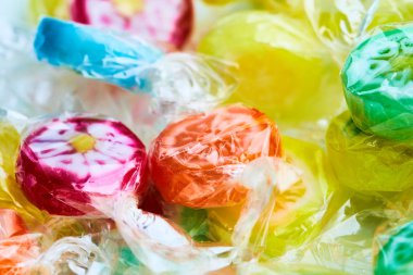 meyve renkli şeker lolipoplar