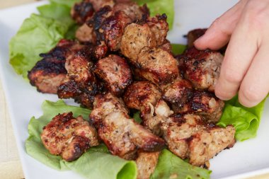 lezzetli lezzetli domuz eti ızgara