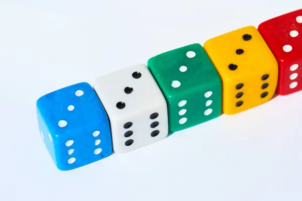 Färgglada poker dice — Stockfoto