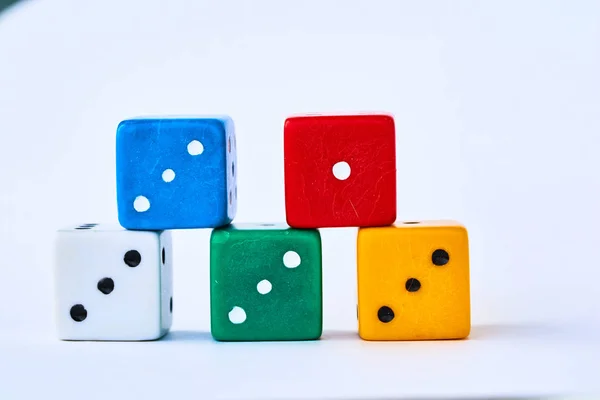 Kolorowe poker dice — Zdjęcie stockowe
