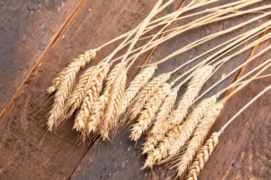 ahşap zemin üzerinde buğday spikelets