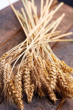 ahşap zemin üzerinde buğday spikelets