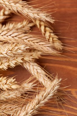 ahşap zemin üzerinde buğday spikelets