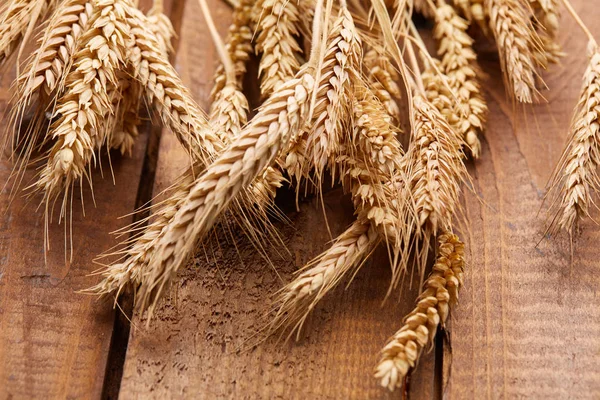 ahşap zemin üzerinde buğday spikelets