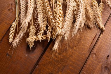 ahşap zemin üzerinde buğday spikelets