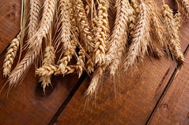 ahşap zemin üzerinde buğday spikelets