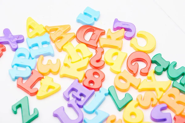 Magnetic letters on white background — Stock Photo, Image
