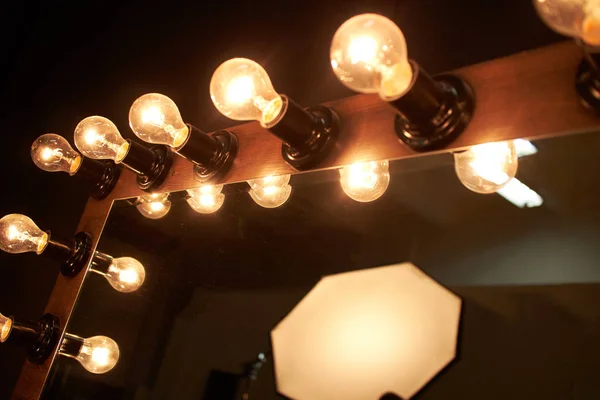 Lighting in dressing room — Stock Photo, Image