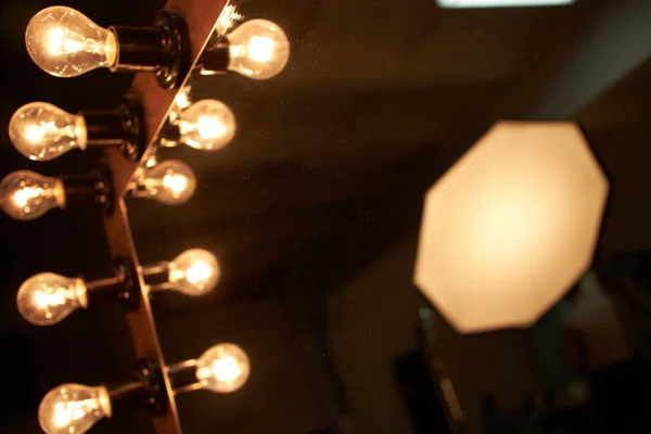 Lighting in dressing room — Stock Photo, Image