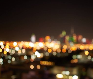bulanık gece şehir ışıkları Dubai