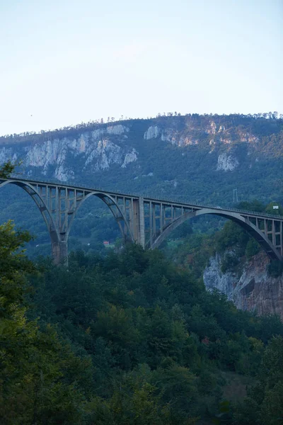 Puente sobre el río en las montañas de Montenegro — Foto de Stock