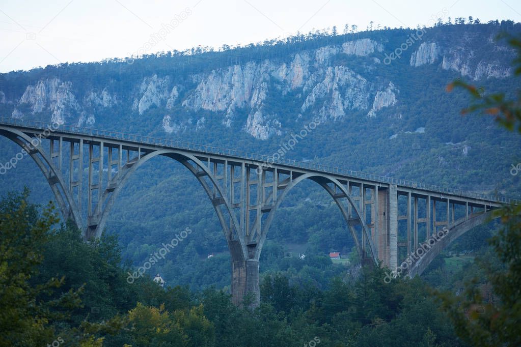 bridge over the river in the mountains of Montenegro