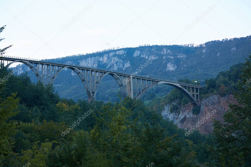 bridge over the river in the mountains of Montenegro