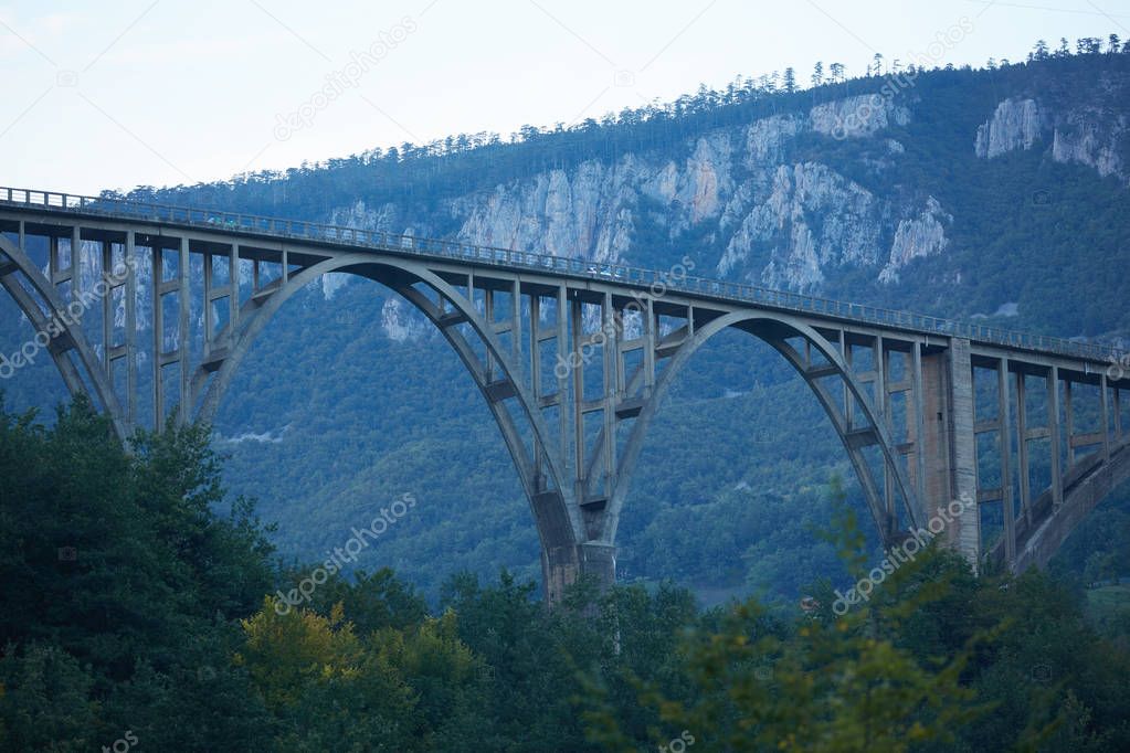 bridge over the river in the mountains of Montenegro