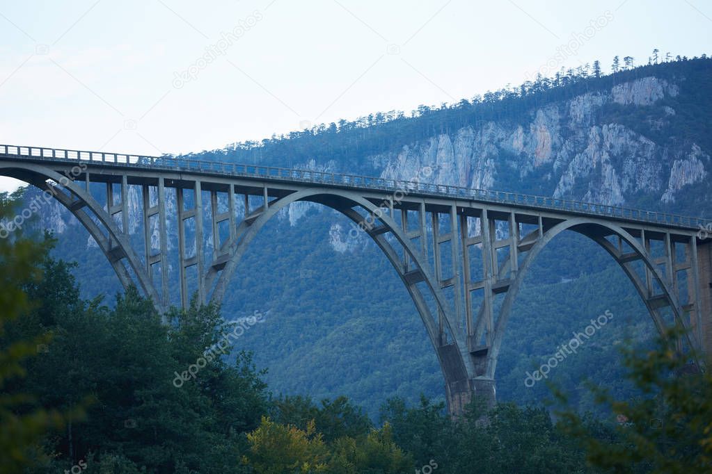 bridge over the river in the mountains of Montenegro