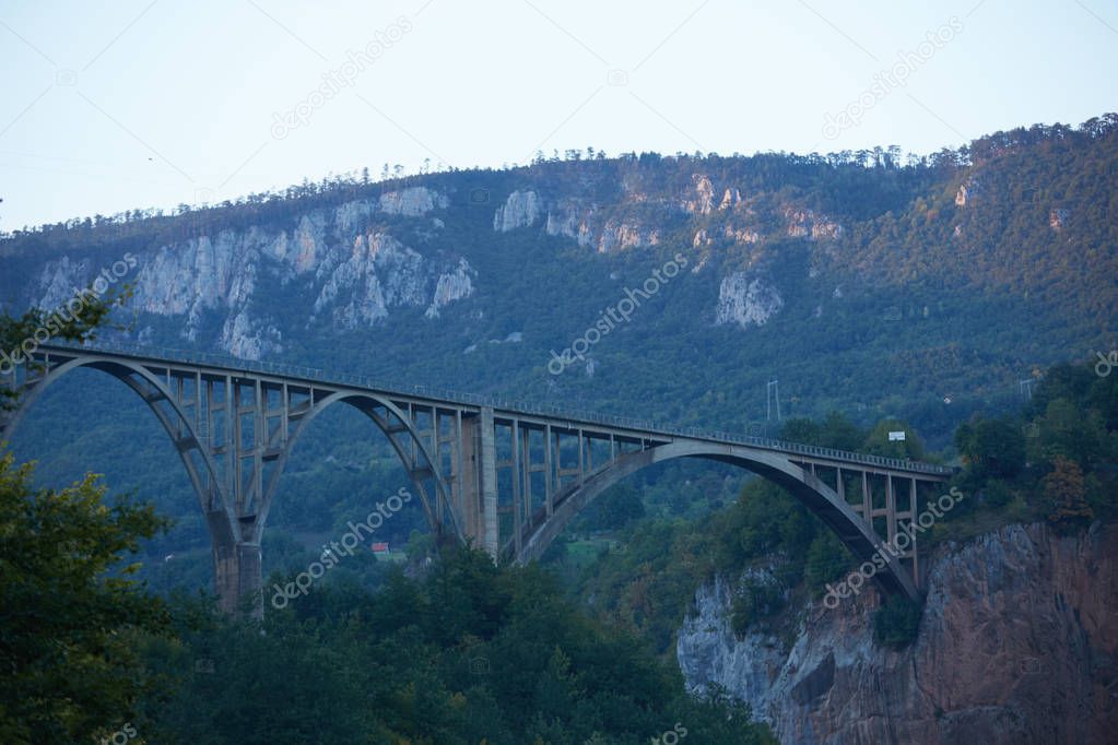 bridge over the river in the mountains of Montenegro