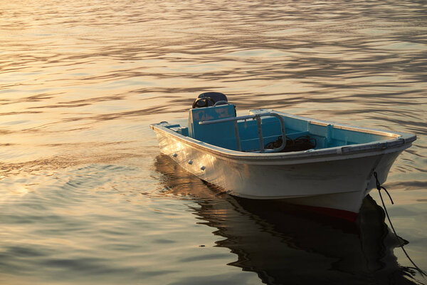 Oman boat in the sea Mountain