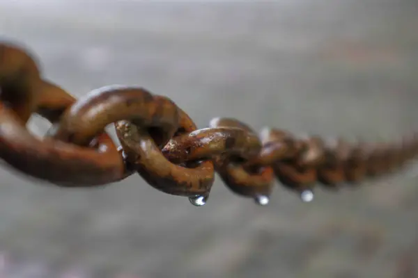 Photo Macro Still Life Chain Link Drop Water — Stock Photo, Image