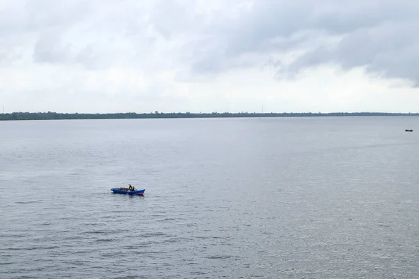 Landscape Sea View Canoe Object Fisherman — Stock Photo, Image