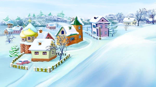 Східна Європа традиційної села в зимовий період. — стокове фото