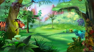 Bengal kaplanı ormanda yürür