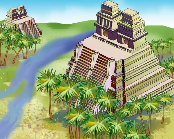 Antik Maya piramitleri — Stok fotoğraf