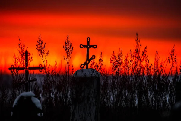 Christian cross silhouette — Stock Photo, Image