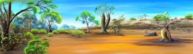 Güneşli bir günde Afrika Panorama
