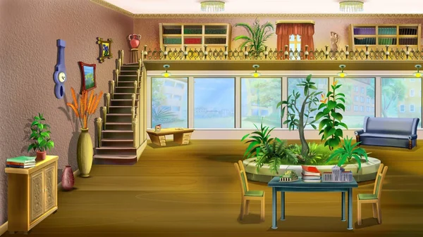 Cartoon Interior of the Living Room