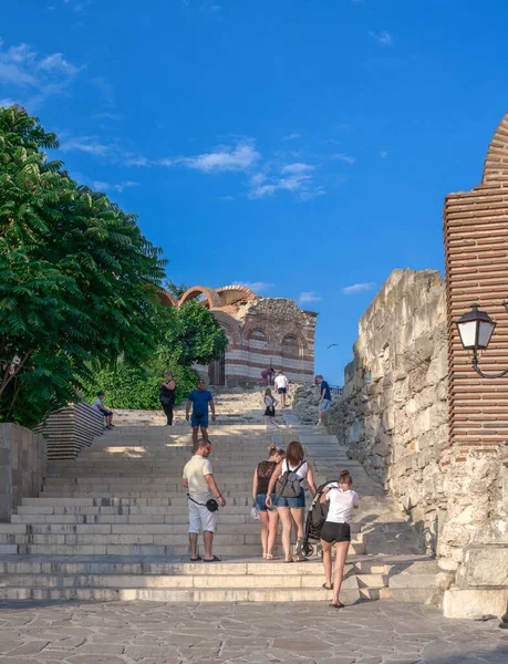 Las murallas de la fortaleza de Nesebar, Bulgaria — Foto de Stock