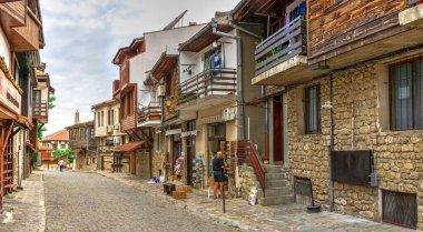 Bulgaristan 'ın eski Nessebar kentinin sokakları