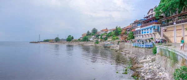 Restaurantes à beira-mar em Nessebar, Bulgária — Fotografia de Stock