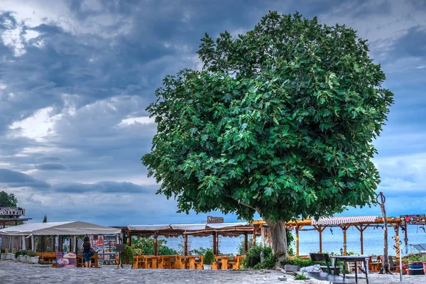 Restaurants en bord de mer à Nessebar, Bulgarie — Photo