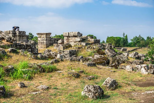 Ruínas Antiga Cidade Hierápolis Pamukkale Turquia Dia Ensolarado Verão — Fotografia de Stock