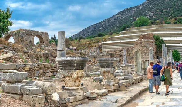 Έφεσος Τουρκία 2019 Ερείπια Της Αρχαίας Πόλης Της Εφέσου Μια — Φωτογραφία Αρχείου