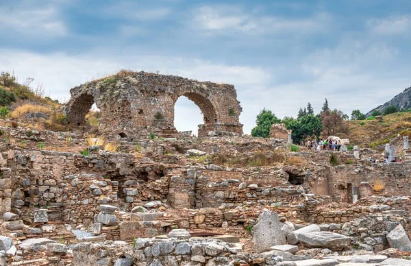 Éfeso Turquia 2019 Ruínas Antiga Cidade Éfeso Dia Ensolarado Verão — Fotografia de Stock