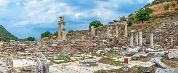 Prytaneion Ruiny Pobliżu Agory Państwowej Starożytnym Mieście Efez Turcja Słoneczny — Zdjęcie stockowe