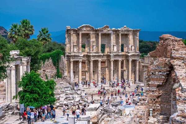 Ephesus Turkey 2019 Marble Road Ruins Antique Ephesus City Sunny — Φωτογραφία Αρχείου