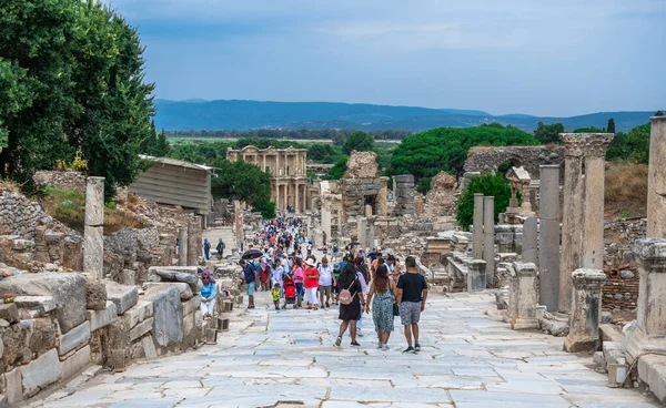 Ephesus Turkey 2019 Marble Road Ruins Antique Ephesus City Sunny — Φωτογραφία Αρχείου