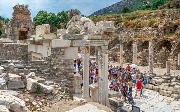 Ephesus Turkey 2019 Marble Road Ruins Antique Ephesus City Sunny — Φωτογραφία Αρχείου