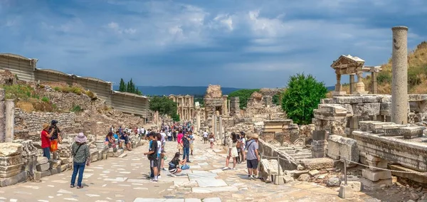 Ephesus Turkey 2019 Marble Road Ruins Antique Ephesus City Sunny — Φωτογραφία Αρχείου