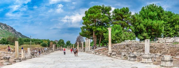 Efesus Turecko 2019 Přístav Nebo Arcadian Street Starožitném Efezu Slunečného — Stock fotografie