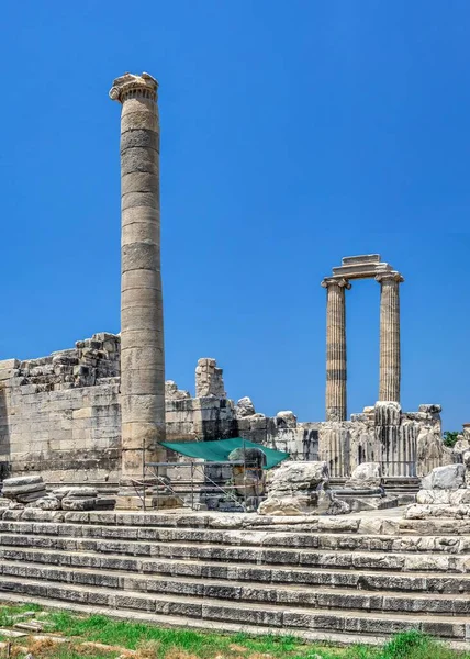Colonnes Ioniques Brisées Dans Temple Apollon Didyma Turquie Par Une — Photo