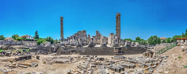 Tempel Van Apollo Didyma Turkije Panoramisch Uitzicht Een Zonnige Zomerdag — Stockfoto