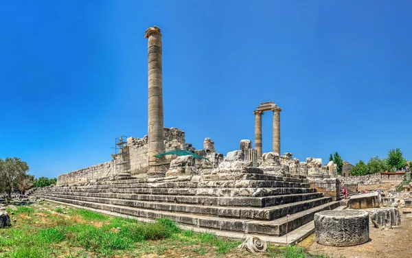 Den Södra Flanken Apollo Tempel Med Stadion Didyma Turkiet Solig — Stockfoto