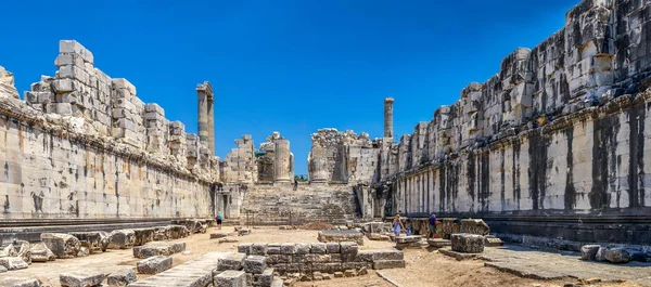 Ruins Interior Temple Apollo Didyma Panoramic View Sunny Summer Day — Stock Photo, Image