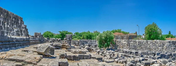 Die Nordflanke Des Apollotempels Mit Dem Stadion Didyma Türkei Einem — Stockfoto