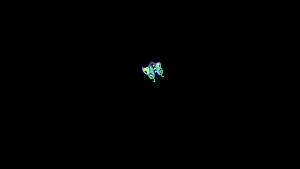 Голубая Белая Бабочки Летят Анимированные Кадры Изолированные Альфа Каналом — стоковое видео