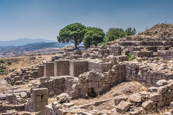 Ruinen Der Antiken Griechischen Stadt Pergamon Der Türkei Einem Sonnigen — Stockfoto