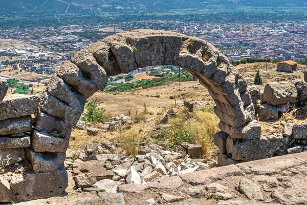 Ruïnes Van Oude Griekse Stad Pergamon Turkije Een Zonnige Zomerdag — Stockfoto